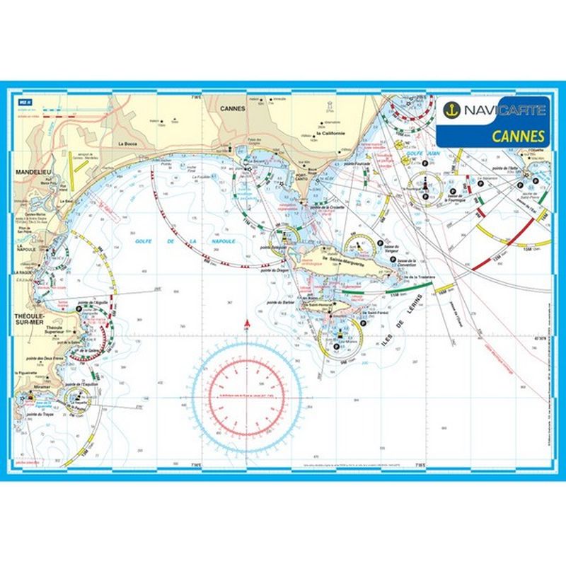 Set de Table/Carte Marine Navicarte Mininav Cannes (Golfe de la Napoule)